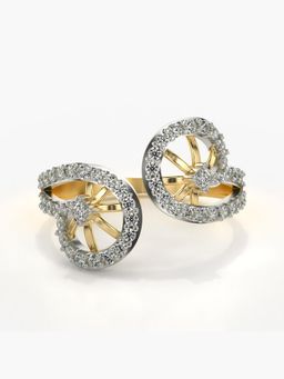 Valanova - Sterling Silver Plated with Yellow Gold and Certified Lab Grown Diamond 0.43Cts Ring