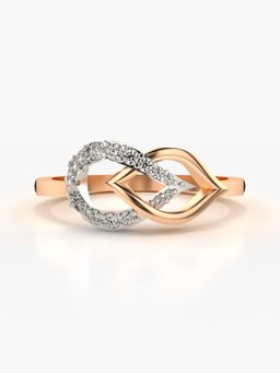 Valanova - Sterling Silver Plated with Rose Gold and Certified Lab Grown Diamond 0.16Cts Ring