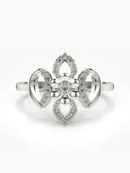 Valanova - Sterling Silver Plated with White Gold and Certified Lab Grown Diamond 0.19Cts Ring