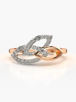 Valanova - Sterling Silver Plated with Rose Gold and Certified Lab Grown Diamond 0.26Cts Ring