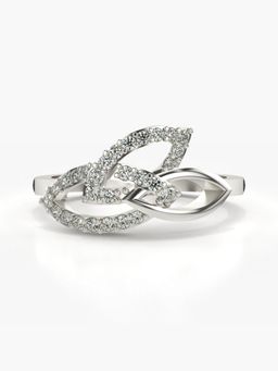 Valanova - Sterling Silver Plated with White Gold and Certified Lab Grown Diamond 0.26Cts Ring