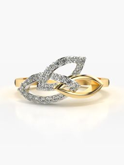 Valanova - Sterling Silver Plated with Yellow Gold and Certified Lab Grown Diamond 0.26Cts Ring