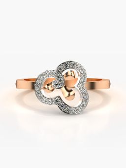Valanova - Sterling Silver Plated with Rose Gold and Certified Lab Grown Diamond 0.20Cts Ring