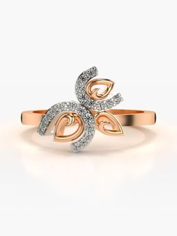 Valanova - Sterling Silver Plated with Rose Gold and Certified Lab Grown Diamond 0.15Cts Ring