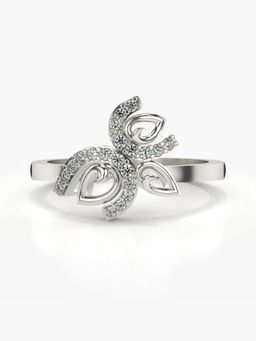 Valanova - Sterling Silver Plated with White Gold and Certified Lab Grown Diamond 0.15Cts Ring