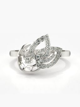 Valanova - Sterling Silver Plated with White Gold and Certified Lab Grown Diamond 0.25Cts Ring