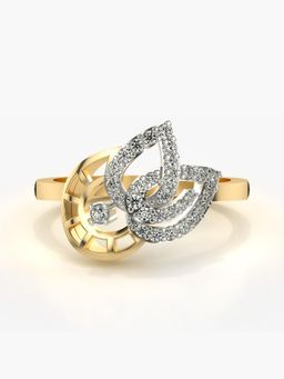 Valanova - Sterling Silver Plated with Yellow Gold and Certified Lab Grown Diamond 0.25Cts Ring