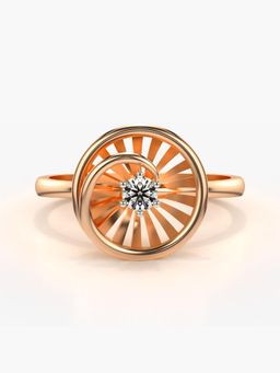 Valanova - Sterling Silver Plated with Rose Gold and Certified Lab Grown Diamond 0.11Cts Ring