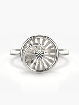 Valanova - Sterling Silver Plated with White Gold and Certified Lab Grown Diamond 0.11Cts Ring