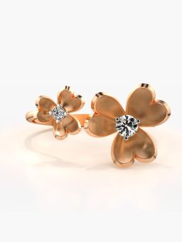 Valanova - Sterling Silver Plated with Rose Gold and Certified Lab Grown Diamond 0.13Cts Ring