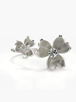 Valanova - Sterling Silver Plated with White Gold and Certified Lab Grown Diamond 0.13Cts Ring