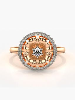 Valanova - Sterling Silver Plated with Rose Gold and Certified Lab Grown Diamond 0.30Cts Ring