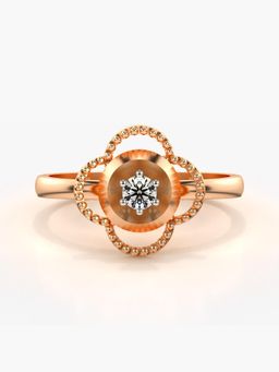 Valanova - Sterling Silver Plated with Rose Gold and Certified Lab Grown Diamond 0.11Cts Ring