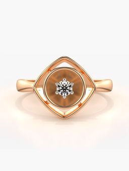 Valanova - Sterling Silver Plated with Rose Gold and Certified Lab Grown Diamond 0.11Cts Ring