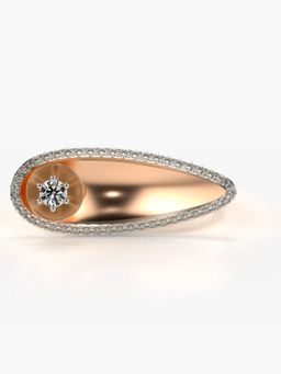 Valanova - Sterling Silver Plated with Rose Gold and Certified Lab Grown Diamond 0.40Cts Ring
