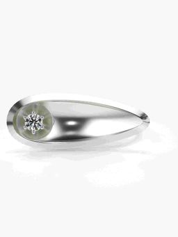 Valanova - Sterling Silver Plated with White Gold and Certified Lab Grown Diamond 0.11Cts Ring