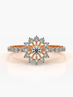 Valanova - Sterling Silver Plated with Rose Gold and Certified Lab Grown Diamond 0.45Cts Ring