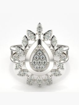 Valanova - Sterling Silver Plated with White Gold and Certified Lab Grown Diamond 0.39Cts Ring