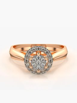 Valanova - Sterling Silver Plated with Rose Gold and Certified Lab Grown Diamond 0.24Cts Ring