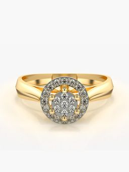 Valanova - Sterling Silver Plated with Yellow Gold and Certified Lab Grown Diamond 0.24Cts Ring