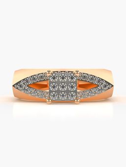 Valanova - Sterling Silver Plated with Rose Gold and Certified Lab Grown Diamond 0.40Cts Ring