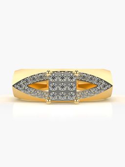 Valanova - Sterling Silver Plated with Yellow Gold and Certified Lab Grown Diamond 0.40Cts Ring