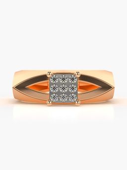Valanova - Sterling Silver Plated with Rose Gold and Certified Lab Grown Diamond 0.17Cts Ring