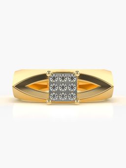 Valanova - Sterling Silver Plated with Yellow Gold and Certified Lab Grown Diamond 0.17Cts Ring