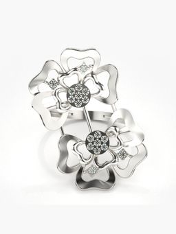 Valanova - Sterling Silver Plated with White Gold and Certified Lab Grown Diamond 0.22Cts Ring