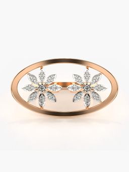 Valanova - Sterling Silver Plated with Rose Gold and Certified Lab Grown Diamond 0.34Cts Ring