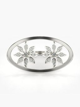 Valanova - Sterling Silver Plated with White Gold and Certified Lab Grown Diamond 0.34Cts Ring