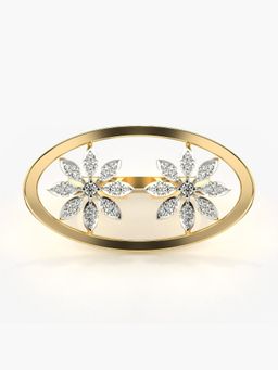 Valanova - Sterling Silver Plated with Yellow Gold and Certified Lab Grown Diamond 0.34Cts Ring