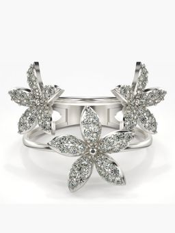 Valanova - Sterling Silver Plated with White Gold and Certified Lab Grown Diamond 0.65Cts Ring