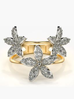 Valanova - Sterling Silver Plated with Yellow Gold and Certified Lab Grown Diamond 0.65Cts Ring