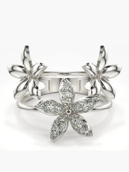 Valanova - Sterling Silver Plated with White Gold and Certified Lab Grown Diamond 0.25Cts Ring