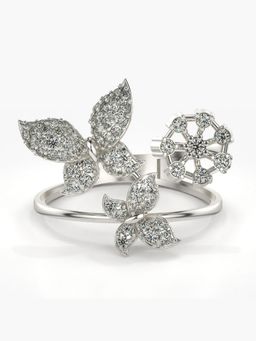 Valanova - Sterling Silver Plated with White Gold and Certified Lab Grown Diamond 0.50Cts Ring