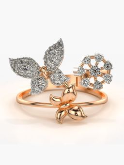 Valanova - Sterling Silver Plated with Rose Gold and Certified Lab Grown Diamond 0.40Cts Ring