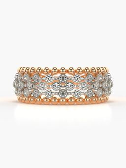 Valanova - Sterling Silver Plated with Rose Gold and Certified Lab Grown Diamond 0.54Cts Ring
