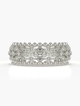 Valanova - Sterling Silver Plated with White Gold and Certified Lab Grown Diamond 0.54Cts Ring
