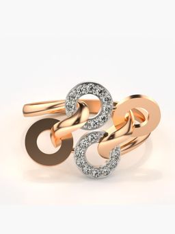 Valanova - Sterling Silver Plated with Rose Gold and Certified Lab Grown Diamond 0.17Cts Ring