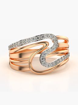 Valanova - Sterling Silver Plated with Rose Gold and Certified Lab Grown Diamond 0.31Cts Ring