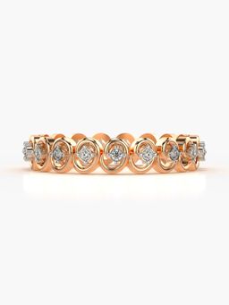 Valanova - Sterling Silver Plated with Rose Gold and Certified Lab Grown Diamond 0.14Cts Ring