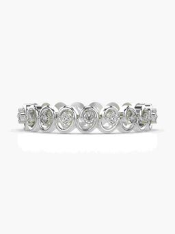 Valanova - Sterling Silver Plated with White Gold and Certified Lab Grown Diamond 0.14Cts Ring