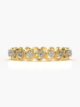 Valanova - Sterling Silver Plated with Yellow Gold and Certified Lab Grown Diamond 0.14Cts Ring