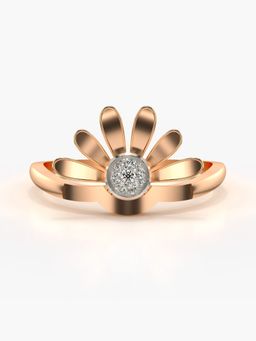 Valanova - Sterling Silver Plated with Rose Gold and Certified Lab Grown Diamond 0.05Cts Ring