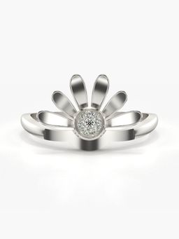 Valanova - Sterling Silver Plated with White Gold and Certified Lab Grown Diamond 0.05Cts Ring
