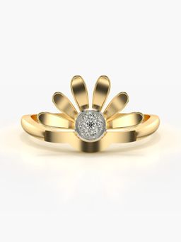 Valanova - Sterling Silver Plated with Yellow Gold and Certified Lab Grown Diamond 0.05Cts Ring