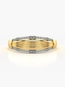 Valanova - Sterling Silver Plated with Yellow Gold and Certified Lab Grown Diamond 0.14Cts Ring