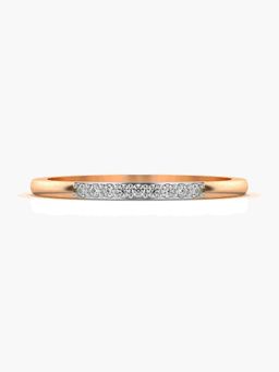 Valanova - Sterling Silver Plated with Rose Gold and Certified Lab Grown Diamond 0.07Cts Ring