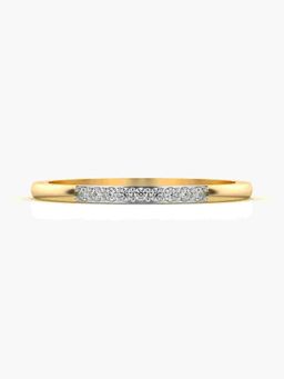 Valanova - Sterling Silver Plated with Yellow Gold and Certified Lab Grown Diamond 0.07Cts Ring